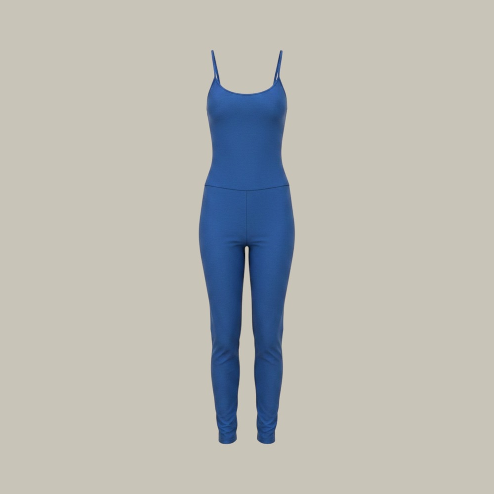 Roma Concept Royal Blue Spaghetti Strap Jumpsuit XL Cobalt Blue Bodysuit Legging